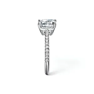 Tiffany & Co. Помолвочное кольцо Novo Cushion-cut Engagement Ring with a Pave Diamond Platinum Band - фото 4