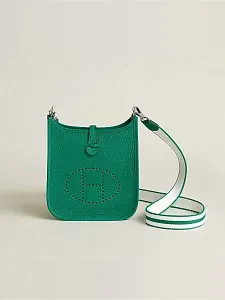 Hermès Сумка Evelyne 16 Vert Vertigo Blanc Clemence Palladium Hardware - фото 1