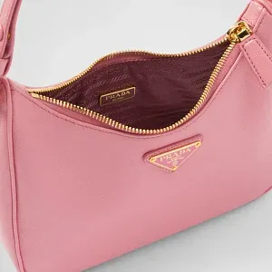 Prada Мини-сумка Re-Edition из сафьяновой кожи Petal Pink - фото 7