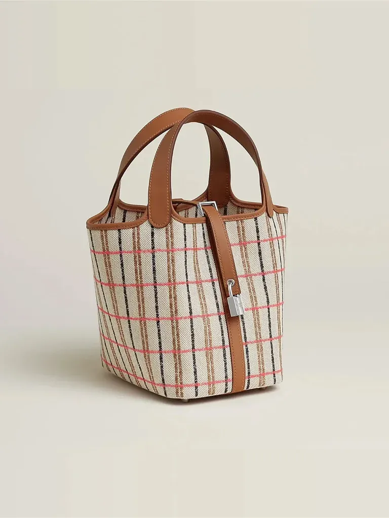 Сумка Picotin 18 Ecru Beige Fauve Rose Pop Noir Gold H Canvas Swift Palladium Hardware Hermes - фото 2