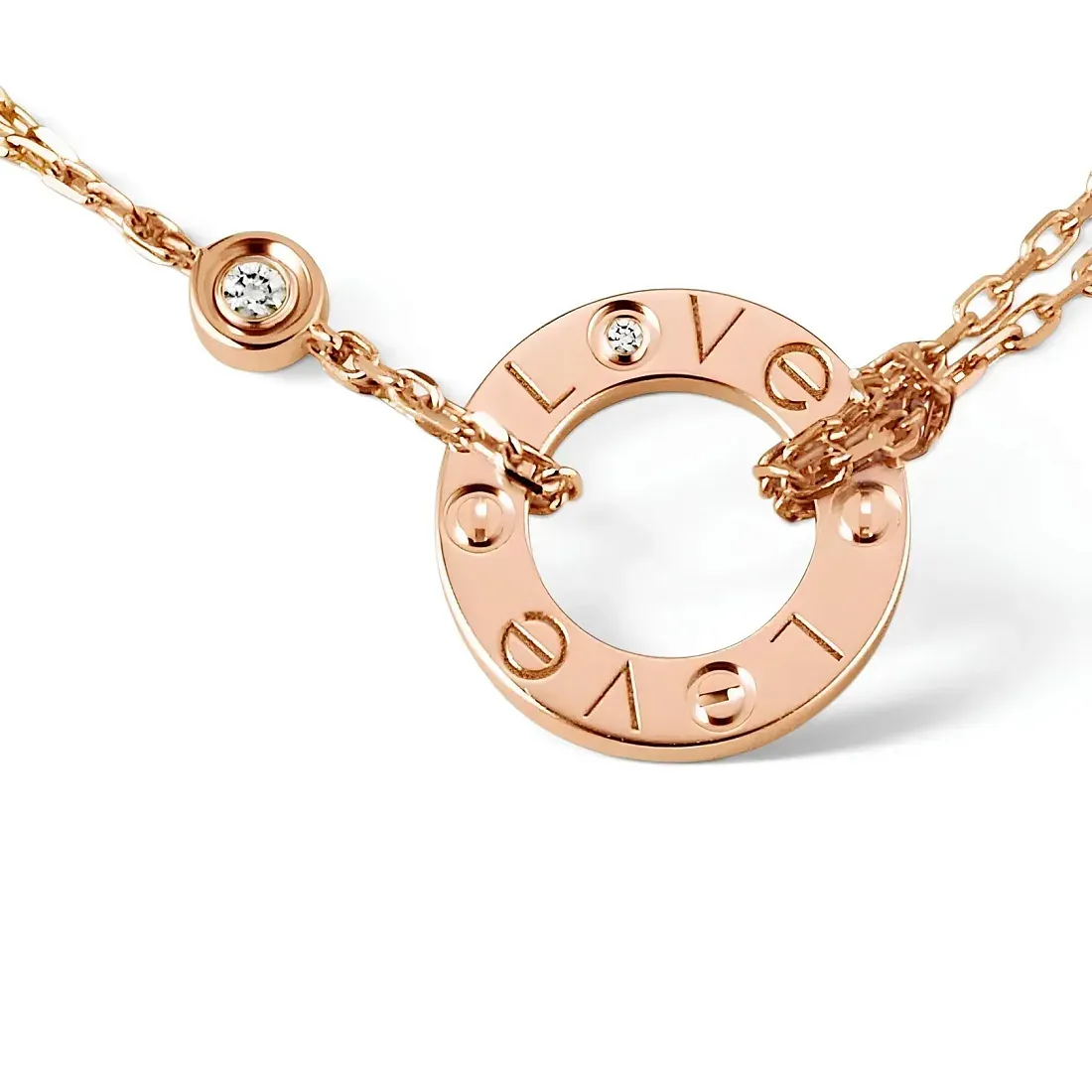 Cartier Кулон Love, 2 diamonds Rose Gold - фото 3