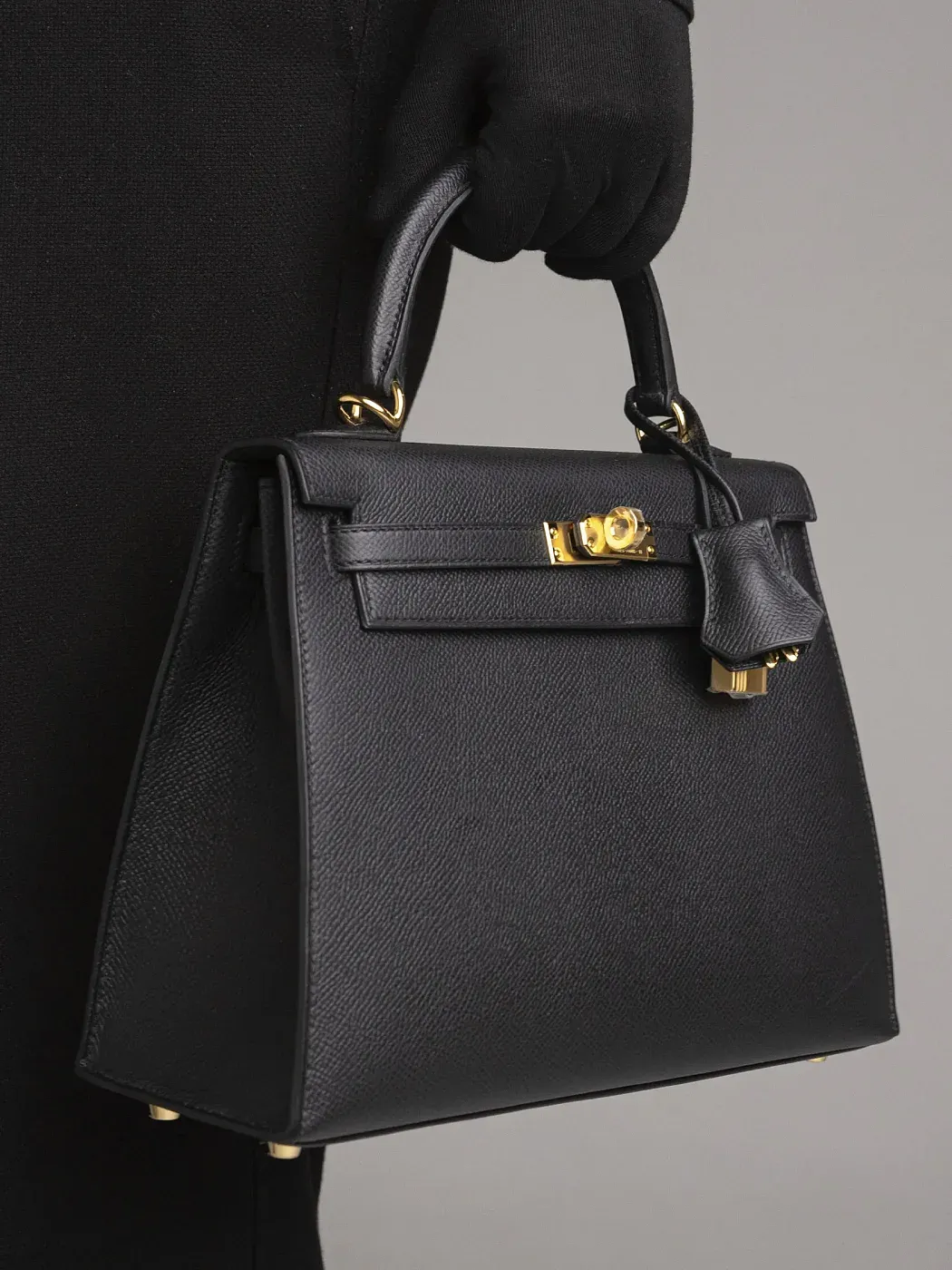 Hermès Сумка Sellier Kelly 25 Black Epsom Gold Hardware - фото 2