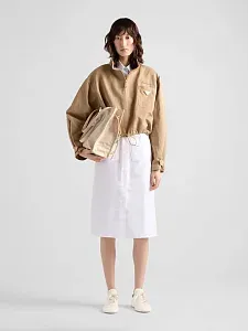 Prada Большая кожаная сумка-тоут Travertine - фото 2