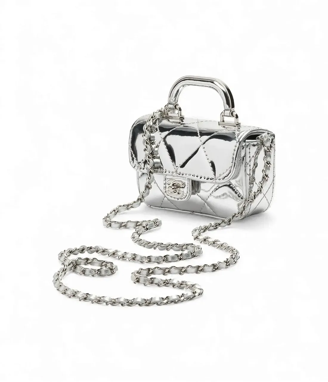 Chanel Клатч Clutch with Chain Silver - фото 3