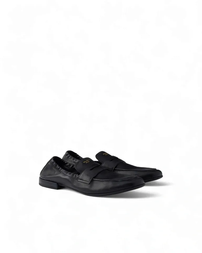 Мокасины Shuffle из антикварной кожи Prada Black - фото 1