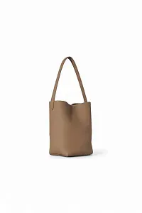 The Row Сумка Small NS Park Tote Black из кожи Dark Taupe - фото 3