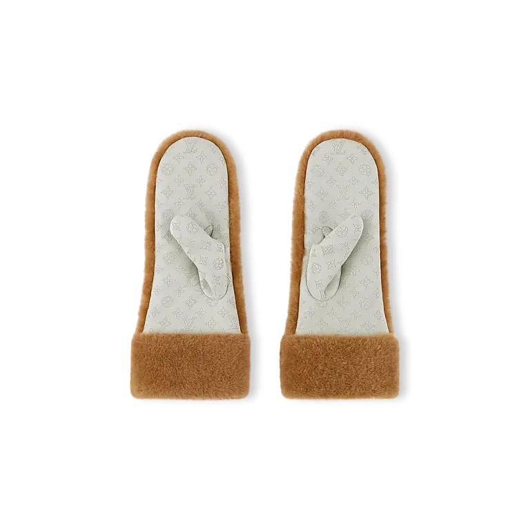 Варежки Monogram Shearling Louis Vuitton Camel - фото 1