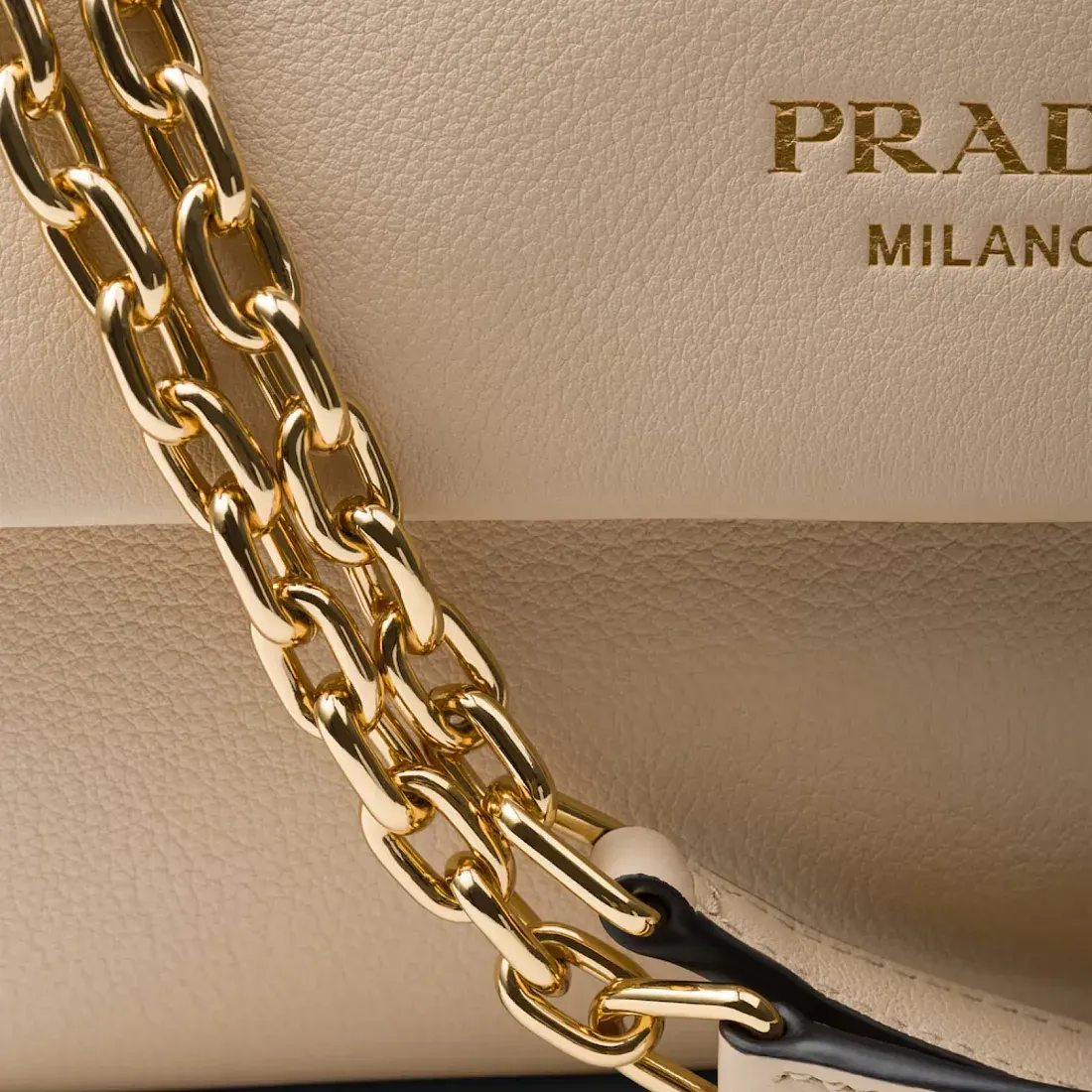 Prada Средняя кожаная сумка через плечо Travertine - фото 6