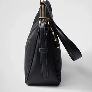 Prada Большая сумка через плечо Aimee из Re-Nylon и кожи с замком - фото 4