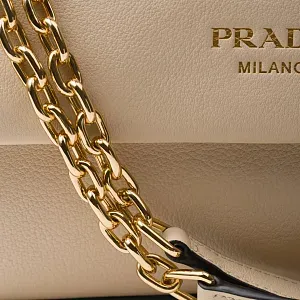 Prada Средняя кожаная сумка через плечо Travertine - фото 6