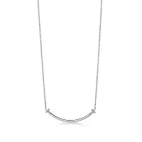 Tiffany & Co. Подвеска T Smile Small Pendant with Diamonds White Gold - фото 1
