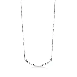 Tiffany & Co. Подвеска T Smile Small Pendant with Diamonds White Gold - фото 1