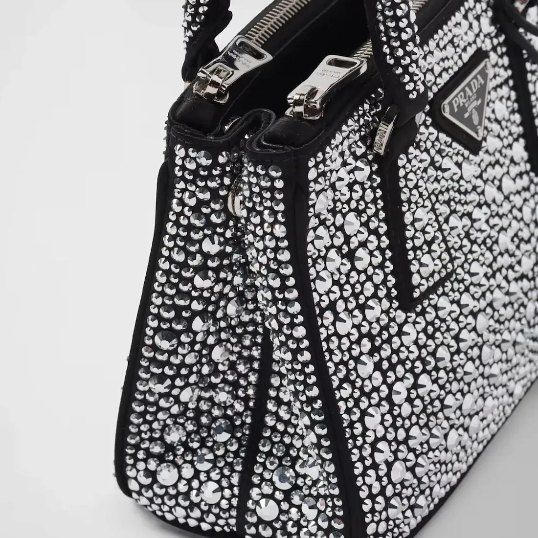 Prada Мини-сумка Galleria из атласа с кристаллами Metal - фото 5