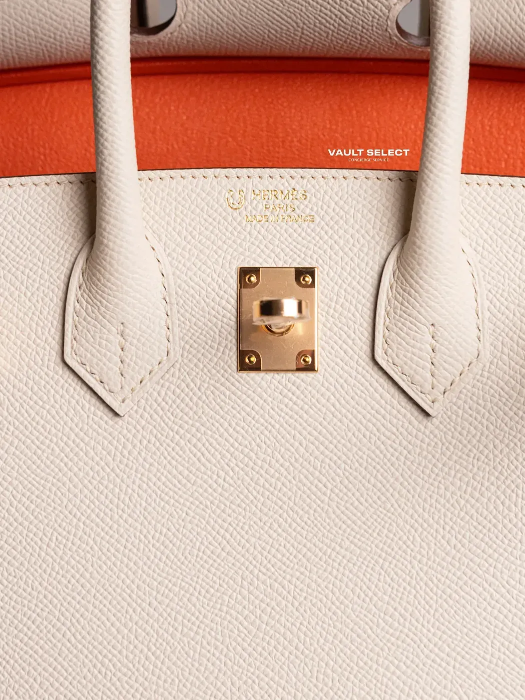 Hermès Сумка Birkin 25 Craie Orange Poppy HSS Epsom Gold Hardware - фото 3