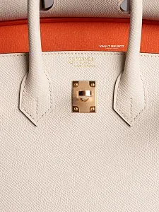 Hermès Сумка Birkin 25 Craie Orange Poppy HSS Epsom Gold Hardware - фото 3