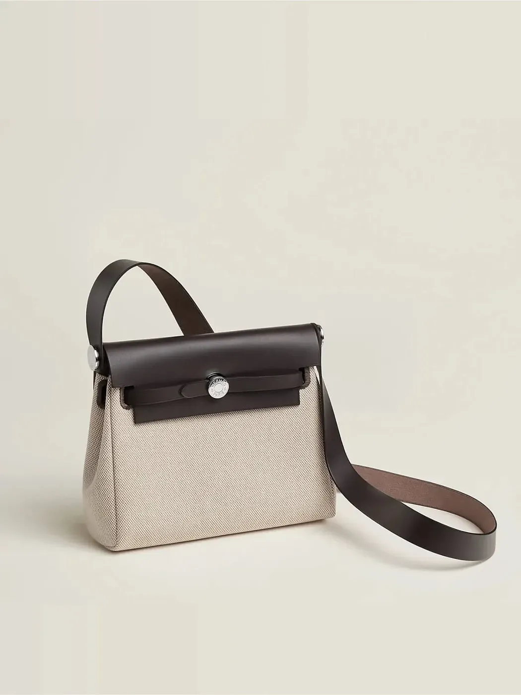 Hermès Сумка Herbag Zip 20 Ecru Beige Ebene H Viking Hunter Palladium Hardware - фото 2