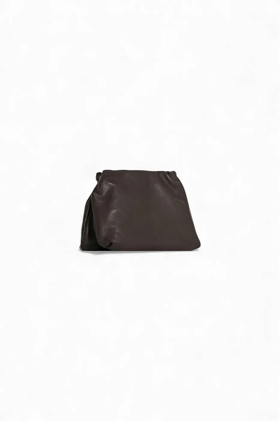 The Row Клатч Large Bourse Clutch Dark Brown из кожи Dark Brown - фото 4