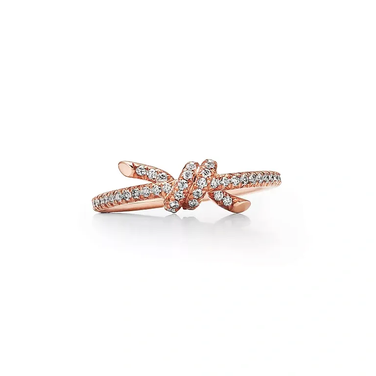 Кольцо Tiffany Knot Ring with Diamonds Men Rose Gold - фото 1