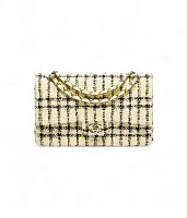 Chanel Классическая сумка 11.12 Tweed Light Yellow /Black - фото 1