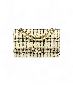 Chanel Классическая сумка 11.12 Tweed Light Yellow /Black - фото 1
