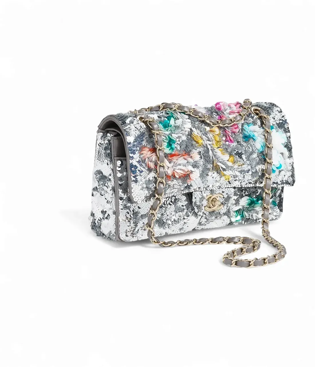 Chanel Классическая сумка 11.12 Silver/Multicolor - фото 5