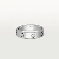 Cartier Обручальное кольцо Love с одним бриллиантом White Gold - фото 1