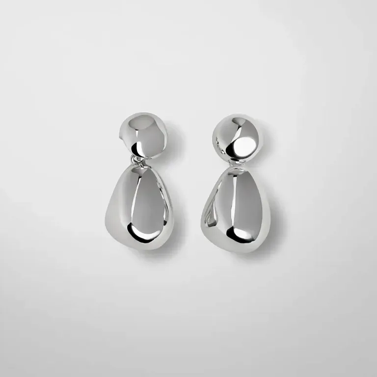 Серьги с двумя шариками Phoebe Philo Silver - фото 1