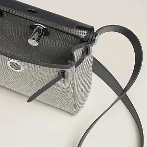 Hermès Сумка Herbag Zip 20 Ecru Ardoise H Viking Hunter Palladium Hardware - фото 3
