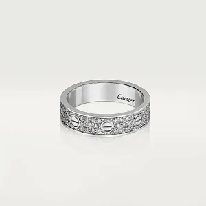 Cartier Обручальное кольцо Love с бриллиантовым паве White Gold - фото 1