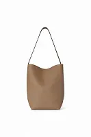 The Row Сумка Medium NS Park Tote Black из кожи Dark Taupe - фото 1
