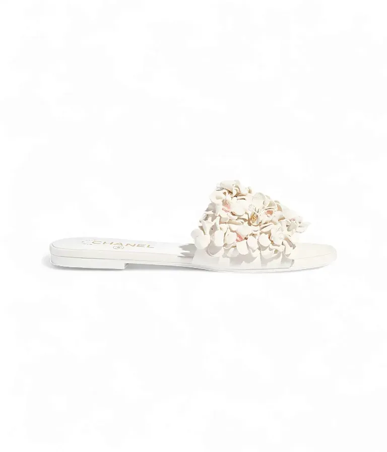 Бархатные мюли Chanel White - фото 1