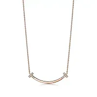 Tiffany & Co. Подвеска T Smile Medium Pendant with Diamonds Rose Gold - фото 1