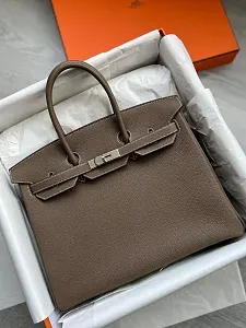 Hermès Сумка Birkin 35 Etoupe Togo PHW - фото 1