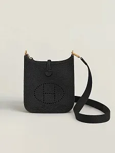 Hermès Сумка Evelyne Mini 16 Black Clemence Gold Hardware - фото 1