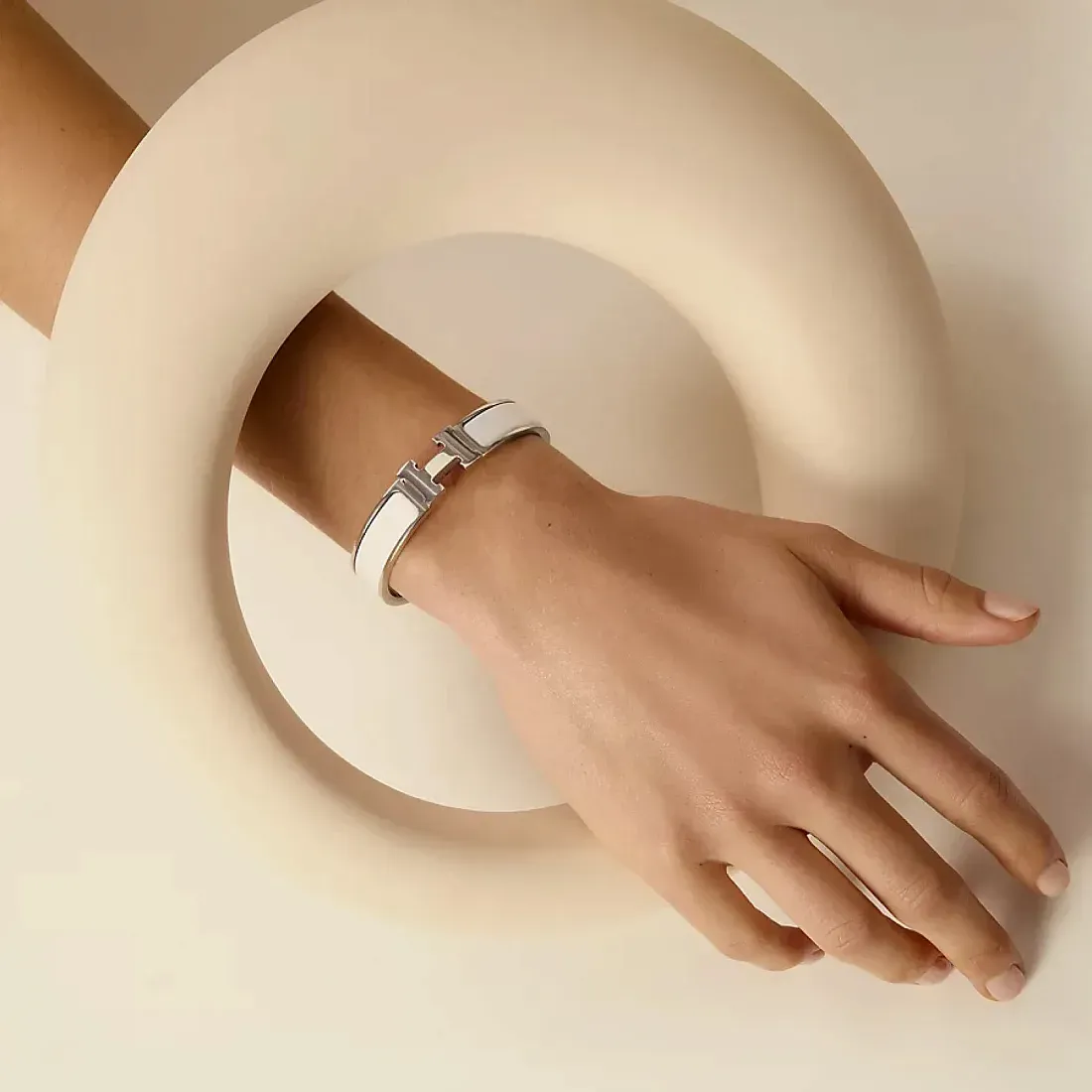 Hermès Браслет Clic H White - фото 2
