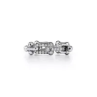 Tiffany & Co. Кольцо HardWear Small Link Ring with Diamonds Men White Gold - фото 1