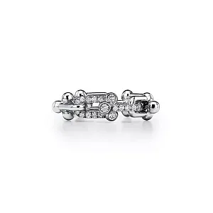 Tiffany & Co. Кольцо HardWear Small Link Ring with Diamonds White Gold - фото 1