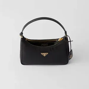 Prada Mини-сумка из Re-Nylon и сафьяновой кожи Re-Edition 2005 Black - фото 5