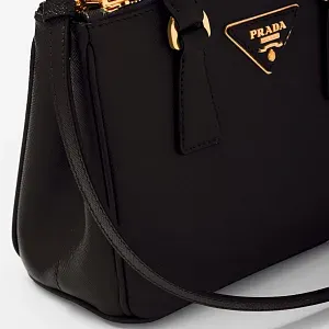 Prada Мини-сумка Galleria из сафьяновой кожи Black - фото 6