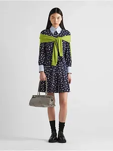 Prada Средняя кожаная сумка Pewter - фото 9