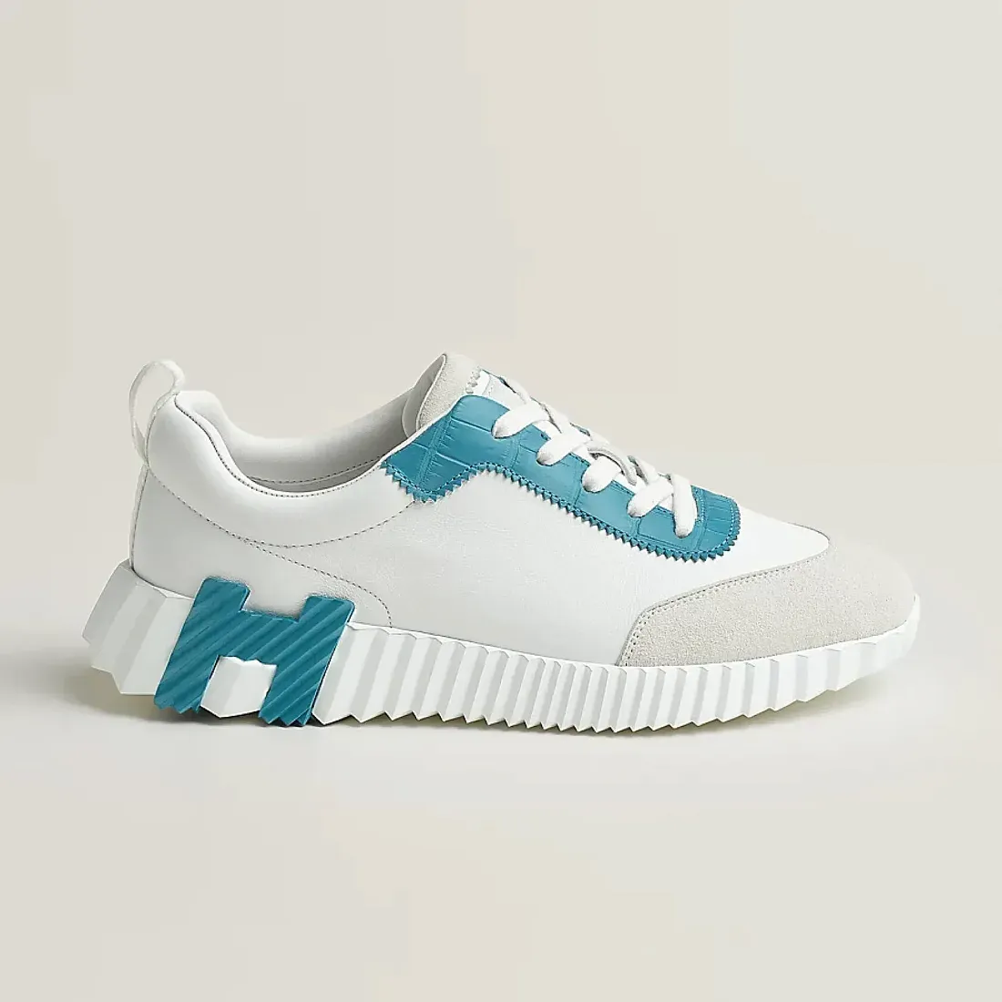 Hermès Кроссовки Bouncing Blanc / Bleu Mineral - фото 3