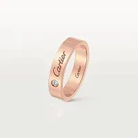 Cartier Обручальное кольцо с 1 бриллиантом C de 4 мм Rose Gold - фото 1