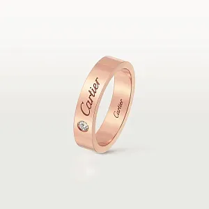 Cartier Обручальное кольцо с 1 бриллиантом C de Men 4 мм Rose Gold - фото 1