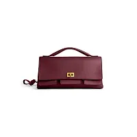 Balenciaga Клатч Bel Air маленького формата Dark Burgundy - фото 1