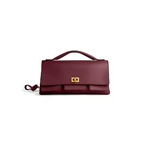 Balenciaga Клатч Bel Air маленького формата Dark Burgundy - фото 1