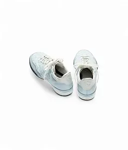 Chanel Кожаные кроссовки Light Blue/White - фото 2