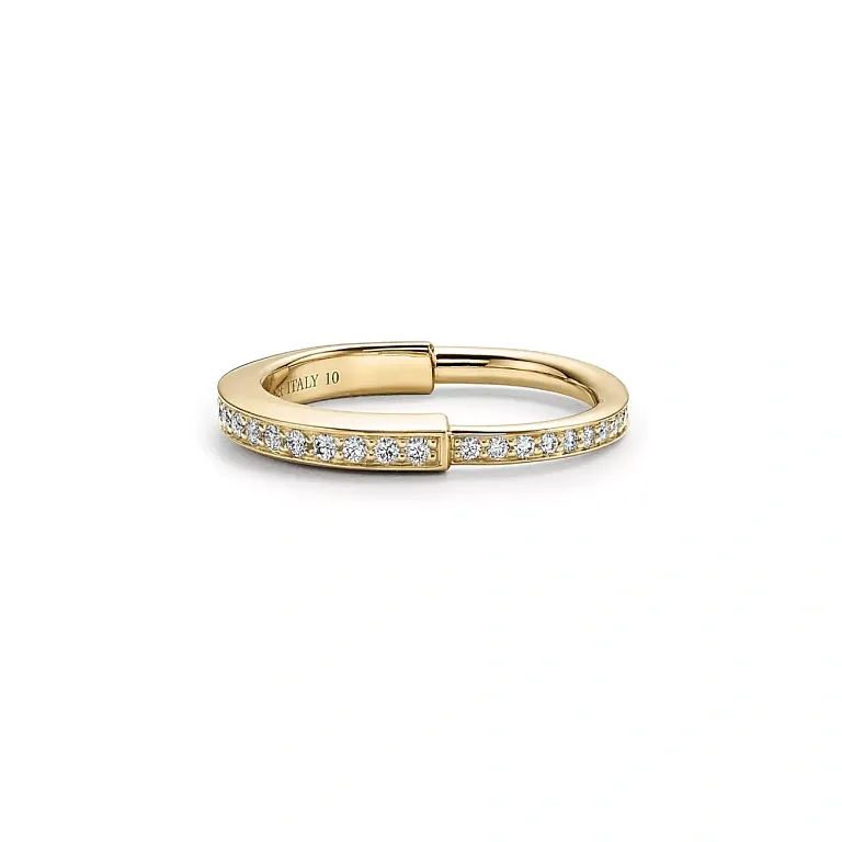 Кольцо Tiffany Lock Ring with Pave Diamonds Men Yellow Gold - фото 1