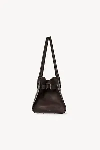 The Row Сумка Margaux Shoulder 12 из кожи Hippo Grey - фото 2