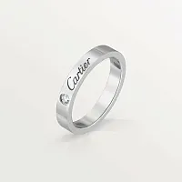Cartier Обручальное кольцо с одним бриллиантом C de Platinum - фото 1