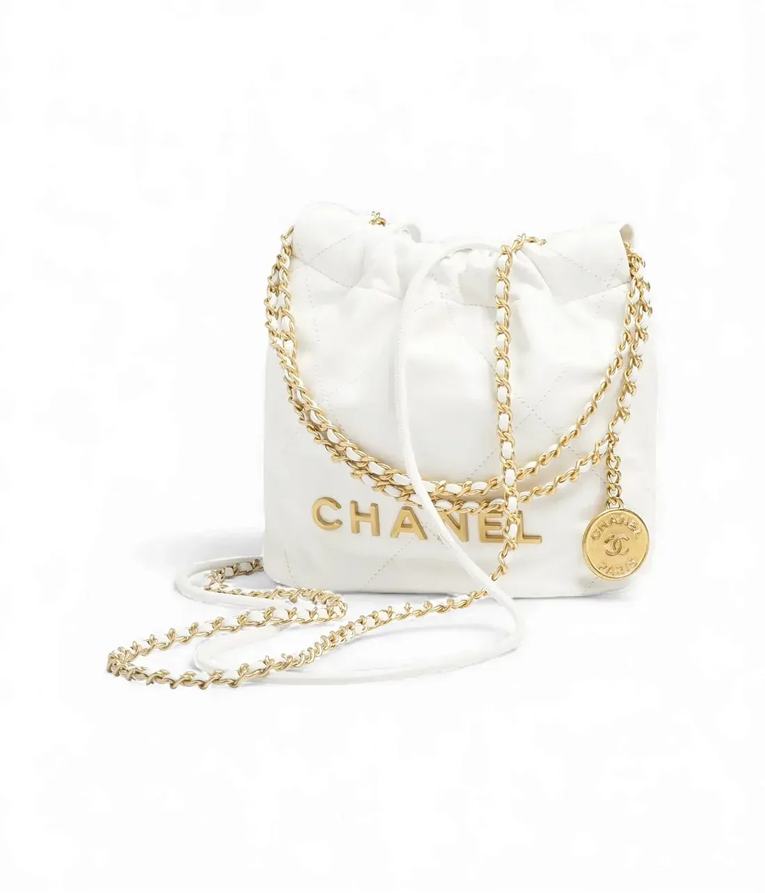 Chanel Мини-сумка 22 White - фото 2